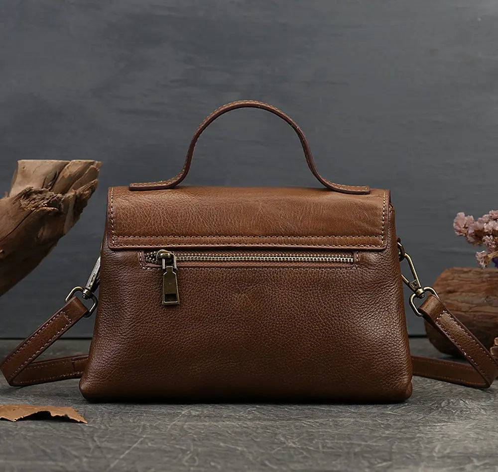 Women Satchel Shoulder Bag Vintage Top Handle Bag-4