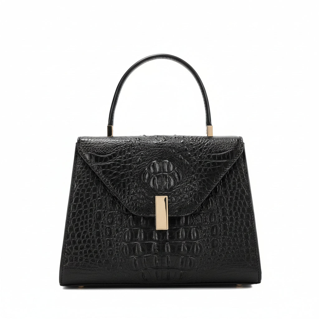 Genuine Crocodile Skin Bone Leather Top Handle Bags-0