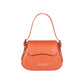 RB1030AM | Borsa Donna a Spalla EMMA con pattina in Vera Pelle Made in Italy. Accessori in metallo Argento Lucido - Colore Paprika - Dimensioni: cm 24 x 18 x 9 + 14,5 (Luce manico)-0