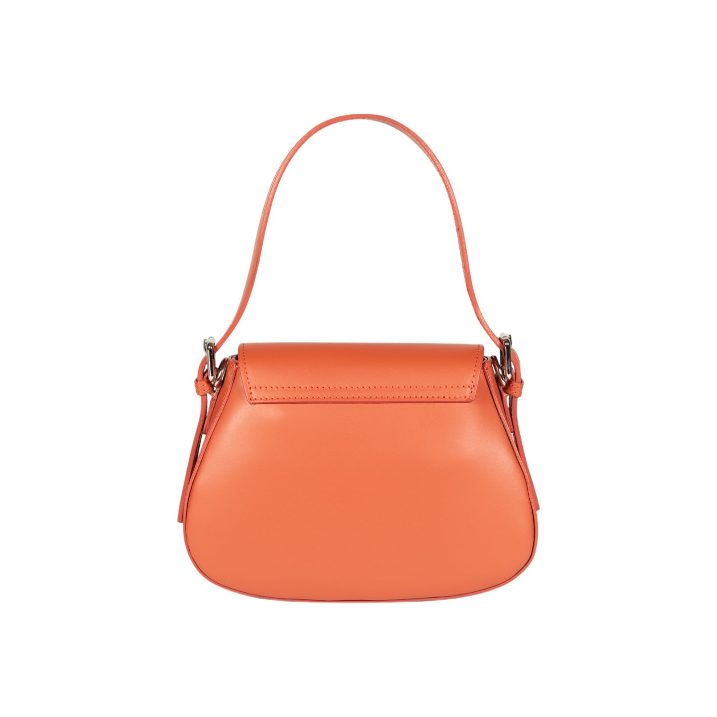 RB1030AM | Borsa Donna a Spalla EMMA con pattina in Vera Pelle Made in Italy. Accessori in metallo Argento Lucido - Colore Paprika - Dimensioni: cm 24 x 18 x 9 + 14,5 (Luce manico)-2